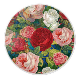 Bouton De Porte En Céramique Tonnes de Jardin Rose