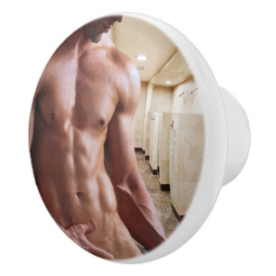 Bouton De Porte En Céramique Torse d'homme musclé torse nu sixpack de SlipperyJ
