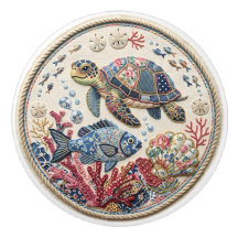 Tortue et poisson en courtepointe patchwork