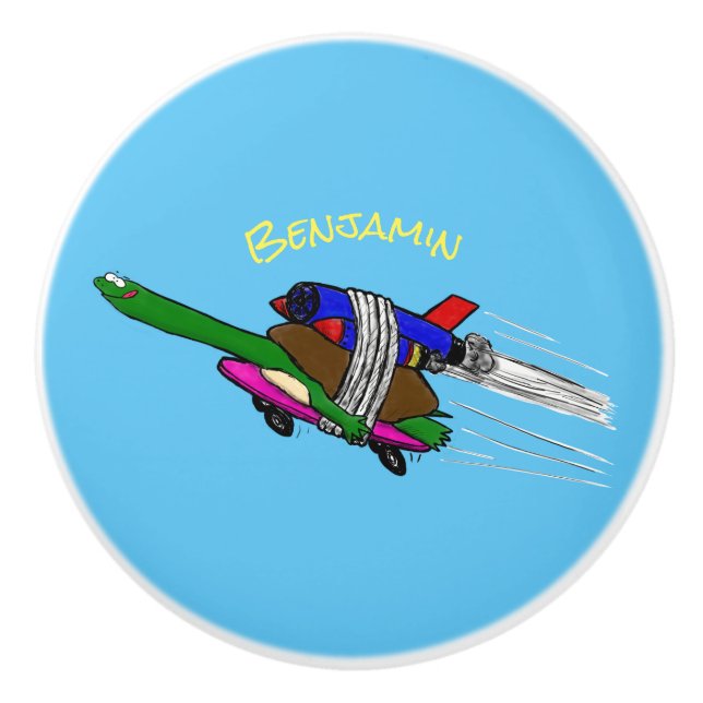 Bouton De Porte En Céramique Tortue volante (Devant)