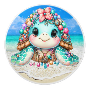 Bouton De Porte En Céramique Tortues Bling Precious - Plus sur le chemin -