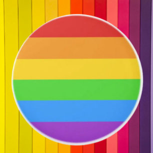 Bouton De Porte En Céramique Touche de fierté : Drapeau arc-en-ciel