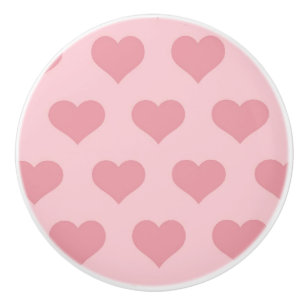 Bouton De Porte En Céramique Touche de porte en céramique Coeurs roses