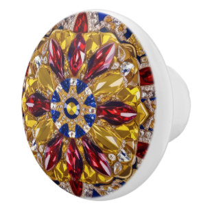 Bouton De Porte En Céramique Touche en céramique avec couleurs colombiennes