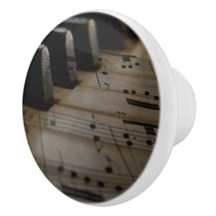 Bouton De Porte En Céramique Touches de piano de musique ancienne
