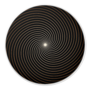 Bouton De Porte En Céramique Tourbillon noir et blanc avec dégradé brun