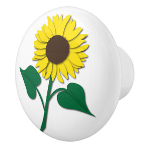 Bouton De Porte En Céramique Tournesol