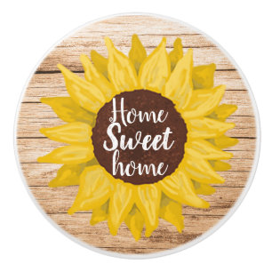 Bouton De Porte En Céramique Tournesol à la maison doux à la maison rustique
