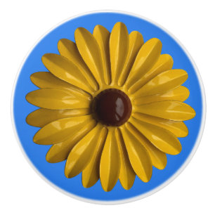 Bouton De Porte En Céramique Tournesol Hippie Marguerite Fleur Floral BOHO Jaun