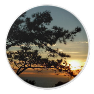 Bouton De Porte En Céramique Tourrey Pine Sunset I California Paysage