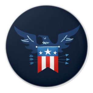 Bouton De Porte En Céramique Tout American Eagle & Flag Patriotic