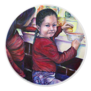 Bouton De Porte En Céramique Toutes les bonnes filles ont de la glace