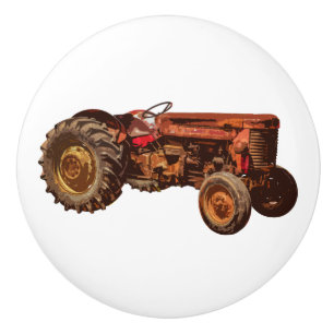 Bouton De Porte En Céramique Tracteur vintage Tiroir de ferme