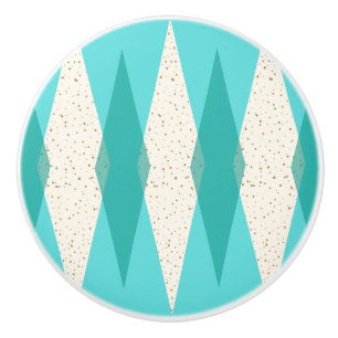 Bouton De Porte En Céramique Traction en céramique à motifs de losanges moder