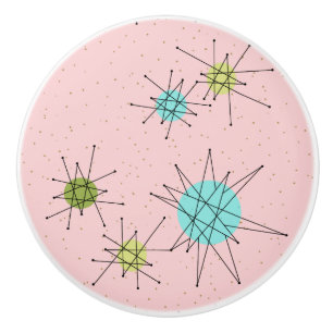 Bouton De Porte En Céramique Traction en céramique atomique iconique rose de