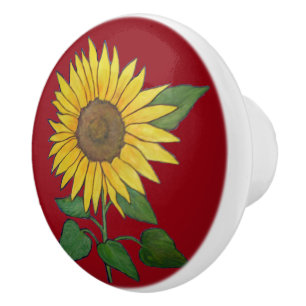 Bouton De Porte En Céramique Traction en céramique/bouton de tournesol de ferm