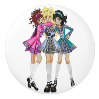 Bouton De Porte En Céramique Tractions de tiroir de danse d'Irlandais