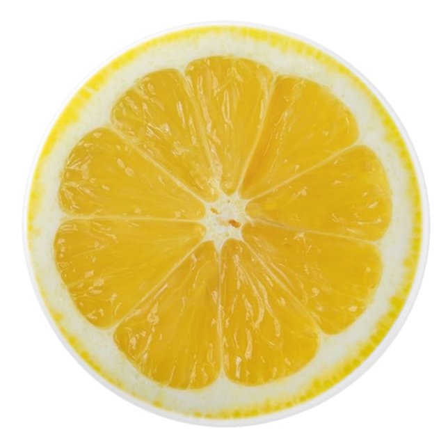Bouton De Porte En Céramique Tranche de citron (Devant)