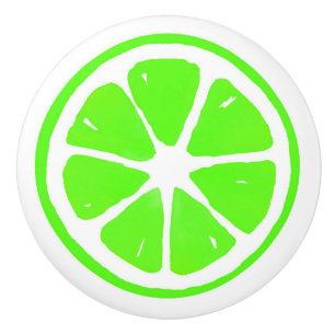 Bouton De Porte En Céramique Tranche de citron vert Adulte 