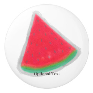 Bouton De Porte En Céramique Tranche de pastèque aquarelle fruit personnalisé
