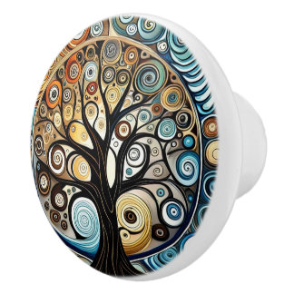 Bouton De Porte En Céramique Tree of Life