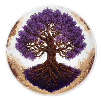Bouton De Porte En Céramique Tree of Life