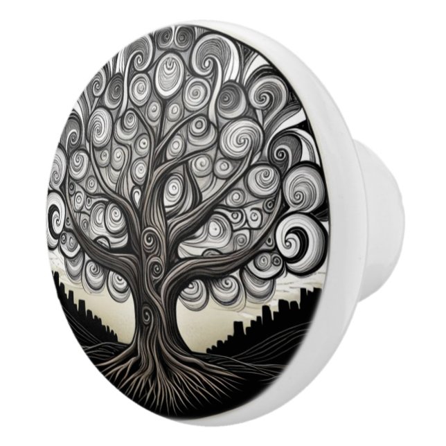 Bouton De Porte En Céramique Tree of Life