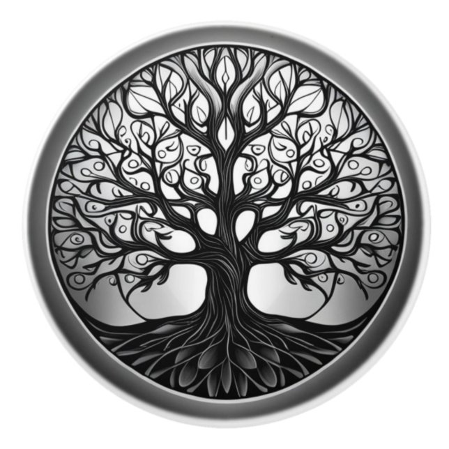 Bouton De Porte En Céramique Tree of Life (Devant)