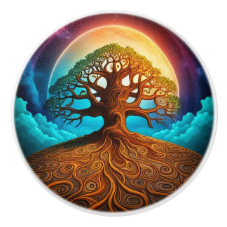 Bouton De Porte En Céramique Tree of Life
