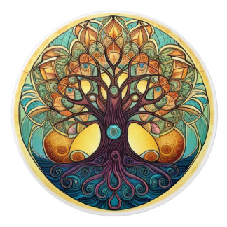 Bouton De Porte En Céramique Tree of Life