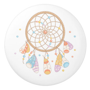 Bouton De Porte En Céramique Tribal Dreamcatcher Boho Baby Nursery