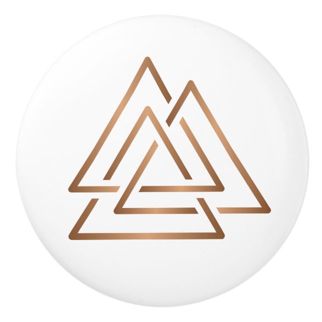 Bouton De Porte En Céramique Trinity Knot - Minimalist Bronze Line Art (Devant)