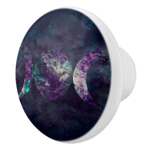 Bouton De Porte En Céramique Triple Déesse Luna Univers de la Lune
