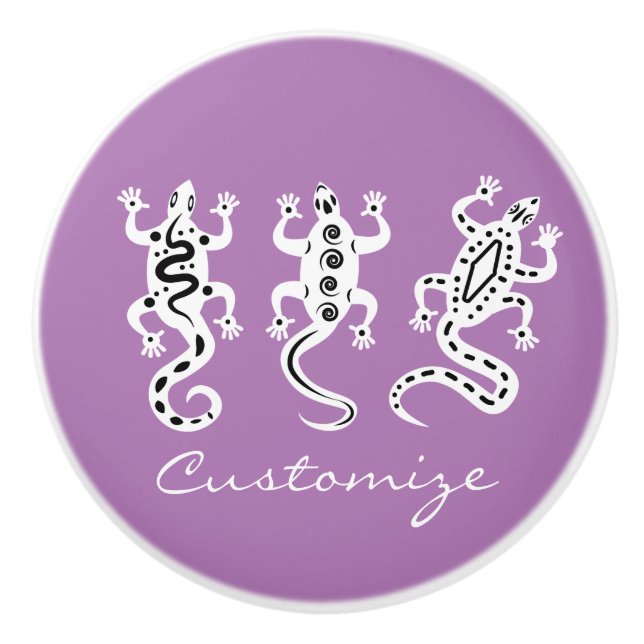 Bouton De Porte En Céramique Trois Lizards Thunder_Cove style sud-ouest (Devant)