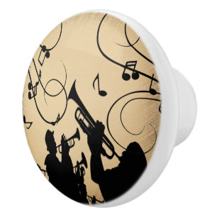 Bouton De Porte En Céramique Trumpet Section Musique rustique
