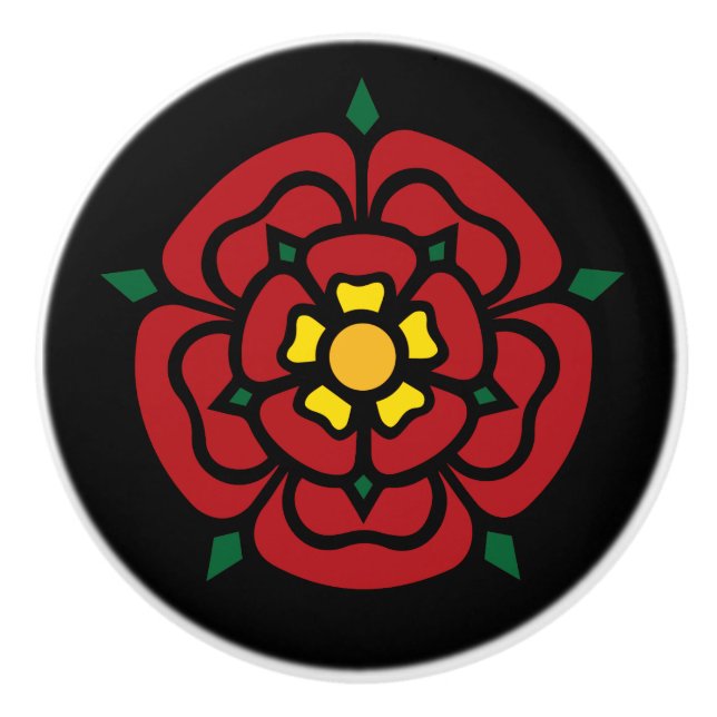 Bouton De Porte En Céramique Tudor s'est levé - l'anglais s'est levé (Devant)