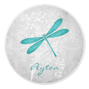 Bouton De Porte En Céramique Turquoise Dragonfly Personnalisé en céramique Tira