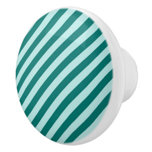 Bouton De Porte En Céramique Turquoises bandes
