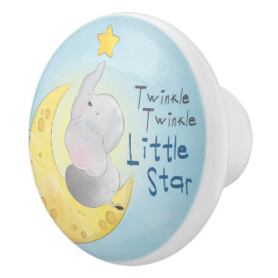 Bouton De Porte En Céramique Twinkle Little Star Elephant