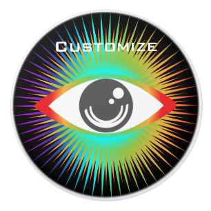 Bouton De Porte En Céramique Un Alien magnifique, l'oeil tonnerre