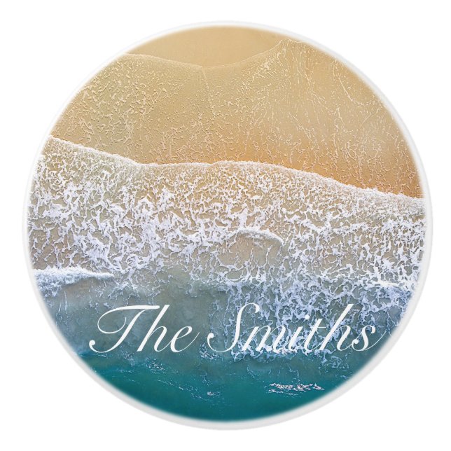 Bouton De Porte En Céramique Un avec la plage (Devant)