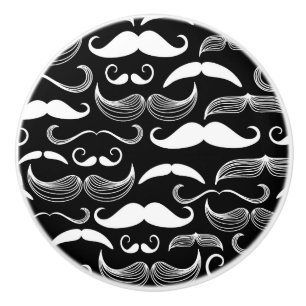 Bouton De Porte En Céramique Un Club de Gentlemen. motif Mustache