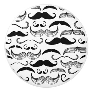 Bouton De Porte En Céramique Un club des messieurs. Motif 2 de moustache