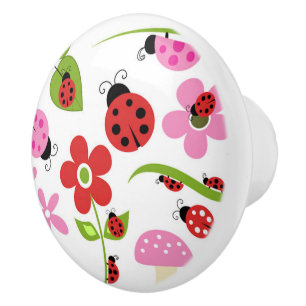 Bouton De Porte En Céramique Un jardin de coccinelle