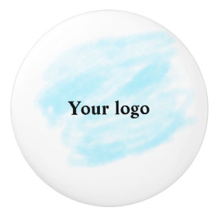Bouton De Porte En Céramique Un logo personnalisé simple et élégant ici compagn