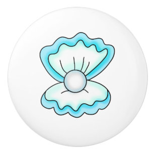 Bouton De Porte En Céramique Un palmier à perles sur la côte