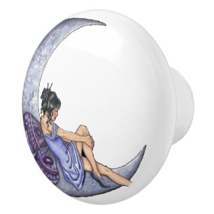 Bouton De Porte En Céramique Une lune féerique