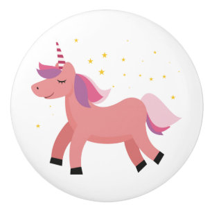 Bouton De Porte En Céramique Unicorne