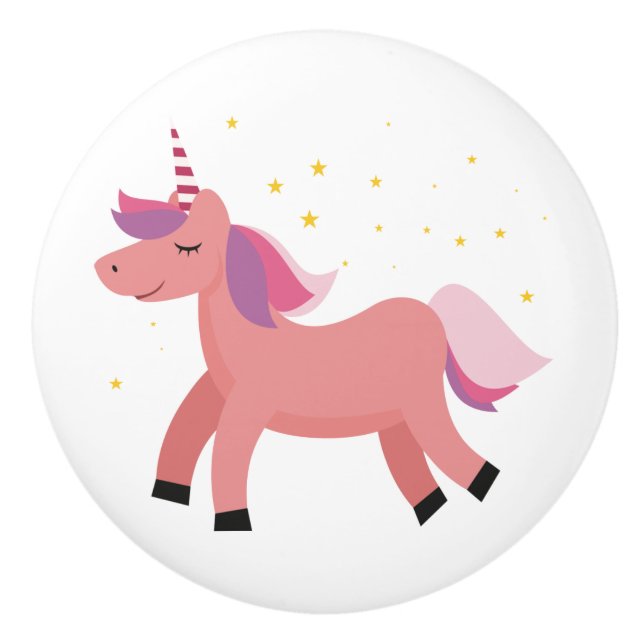 Bouton De Porte En Céramique Unicorne (Devant)