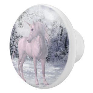 Bouton De Porte En Céramique Unicorne en céramique Tirage
